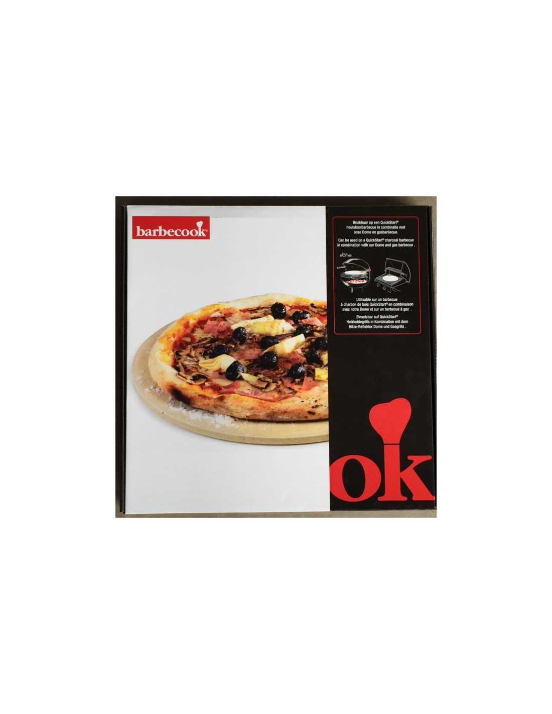 argile réfractaire Barbecook Plaque à pizza ronde pour barbecue gaz ou charbon 36 cm 