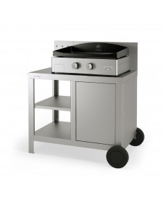 Plancha gaz allure inox et chariot