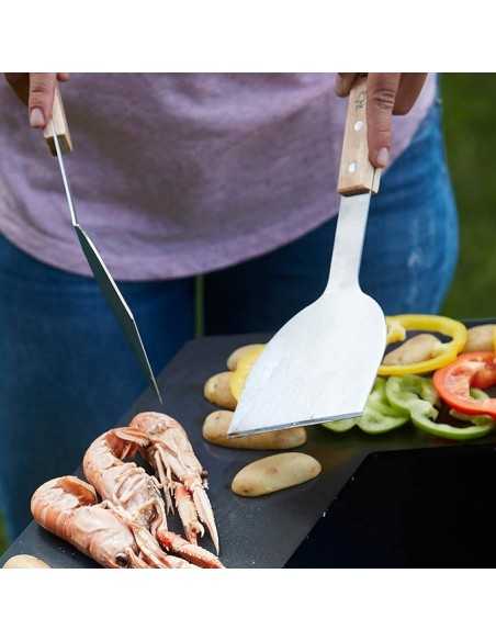 LOT 2 SPATULES  INOX ET BOIS - BARBECOOK