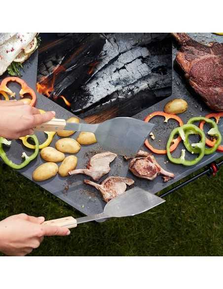 LOT 2 SPATULES  INOX ET BOIS - BARBECOOK