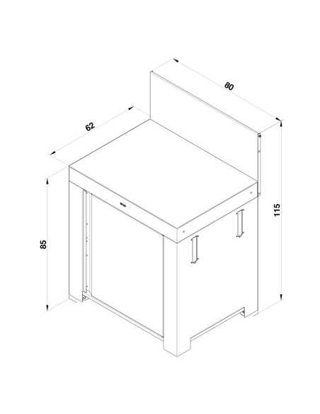 MODULO COMPLET INOX&NOIR PLAN DE TRAVAIL - ENO