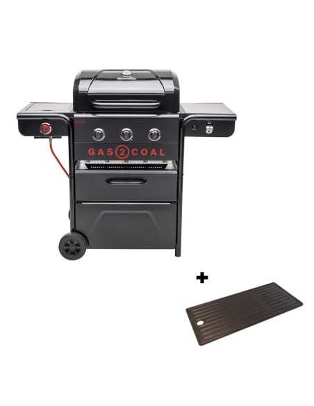 BARBECUE HYBRIDE GAS2COAL 3B BLACK + PLANCHA  - CHARBROIL