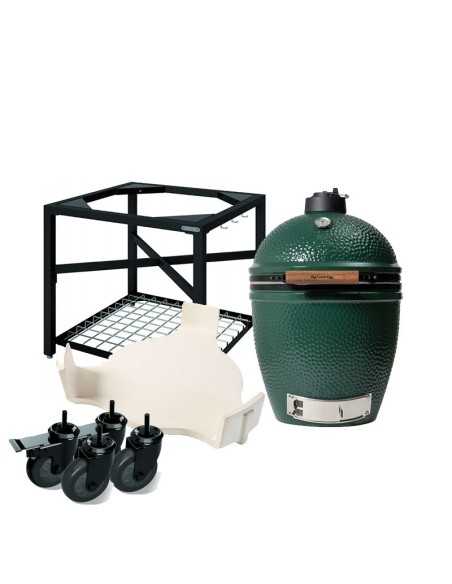 PACK KAMADO BIG GREEN EGG LARGE (Table modulaire+ Meuble placard+ EGG + ConvEGGtor + Roues)