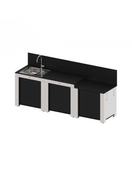 Ensemble CUISINE CLASSIC 3 Modules Noir et Inox - ENO