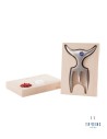FOURCHETTE TRIDENS INOX BROSSE + SOCLE BOIS