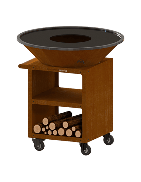 BRASERO PRO BBO 98 SUR ROULETTES CORTEN -OYAT