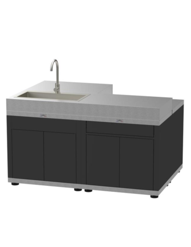 CUISINE ILOT 4 ELEMENTS INOX/NOIR -...